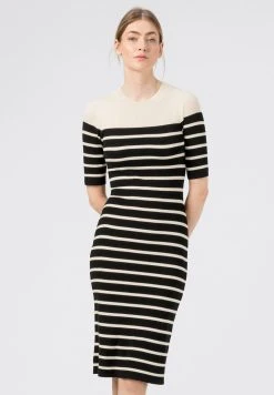 HALLHUBER Prix Réduit MIT STREIFENDESSIN - Robe fourreau robes col rond femme