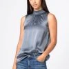 HALLHUBER Haute Qualité MIT GESMOKTEM STEHKRAGEN - Blouse chemises et blouses col en v femme