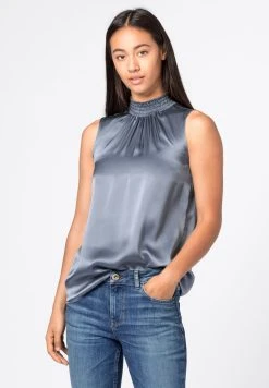 HALLHUBER Haute Qualité MIT GESMOKTEM STEHKRAGEN - Blouse chemises et blouses col en v femme