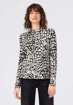 HALLHUBER excellente qualité JACQUARD MIT LEOPARDEN - Pullover pulls et gilets col officier femme