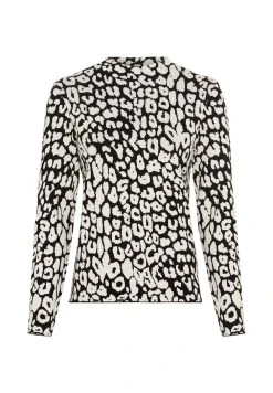 HALLHUBER excellente qualité JACQUARD MIT LEOPARDEN - Pullover pulls et gilets col officier femme -France Hallhuber Soldes Boutique cc123152089d4e8090cfad6854f6c68f