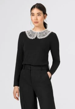 HALLHUBER Soldes T-shirt à manches longues t-shirts et tops col claudine femme